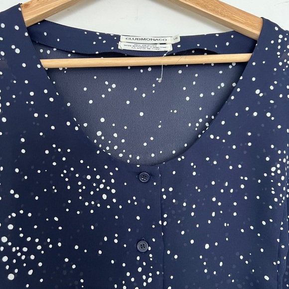 Club Monaco Poka Dot Button Down Blouse - Picture 5 of 5